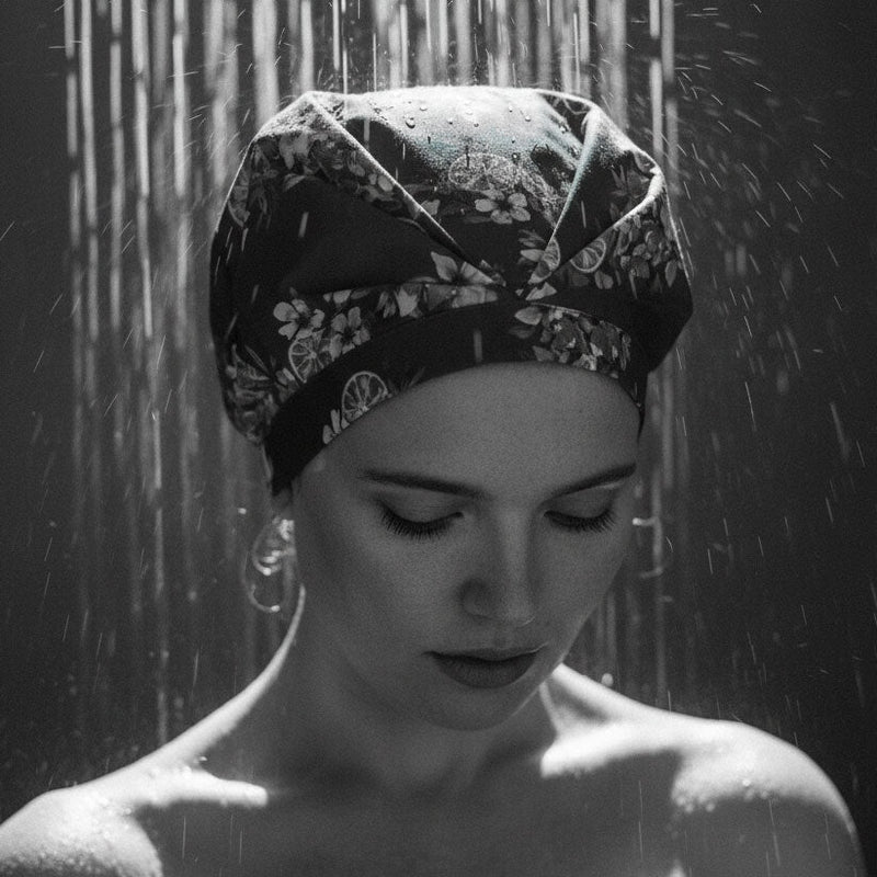 Model in the Musae mane Shower cap Songbird
